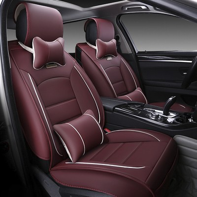 Red White Pu Leather Car Seat Whole Cover Protector Cushion - White Leather Car Seats Cover Red White Pu Leather Car Seat Whole Cover Protector Cushion - White Leather Car Seats Cover
