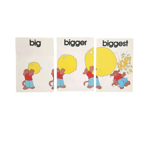 Vintage Lernkartengröße 3er-Set rahmbar Kinderzimmer Kunst 1981 Wochenleser 7,25 x 5" groß  - Bild 1 von 10