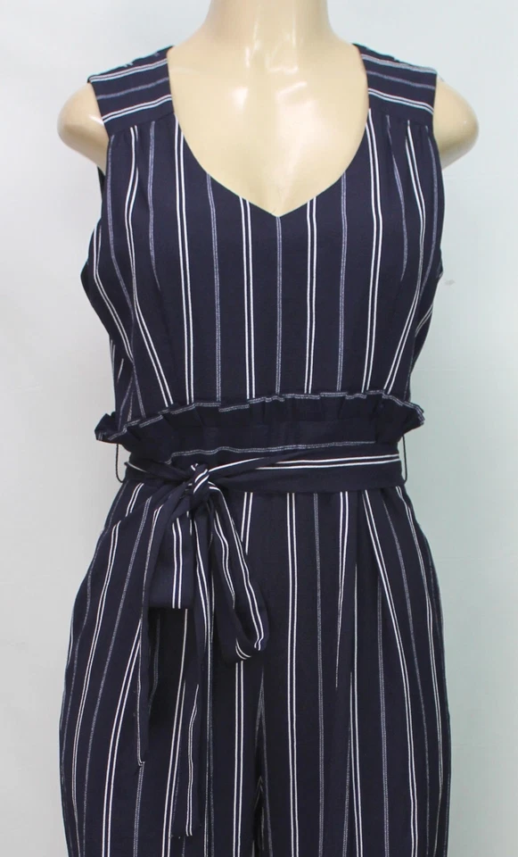 Mono para mujer Jessica Howard sin mangas rayas elásticas azul marino talla 6 Foto 3 de 4