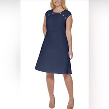 NWT Tommy Hilfiger Sky Captain sleeveless gold button detail dress size 6