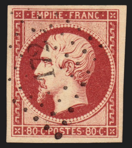 n°17Al, 80c carmin-foncé, oblitéré PC 172 AUDINCOURT - TTB - Bild 1 von 2