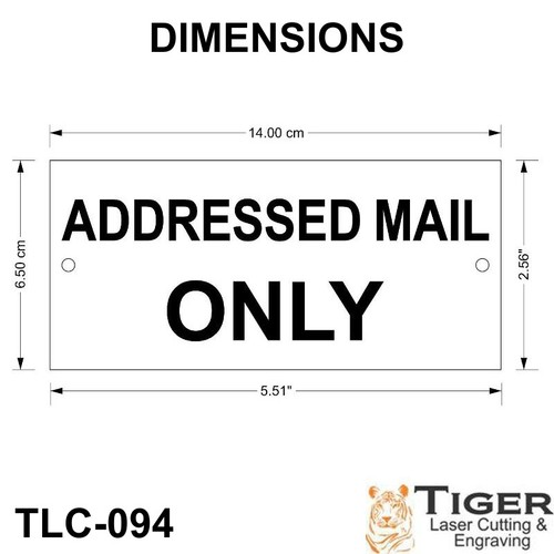 Addressed Mail Only Sign - 14cm X 6.5cm / 5.51" x 2.56" - 第 5/8 張圖片