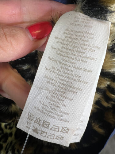 Abrigo parka Boden Marsden para mujer talla UK 12 azul marino forrado de piel de leopardo a prueba de ducha - Imagen 8 de 10
