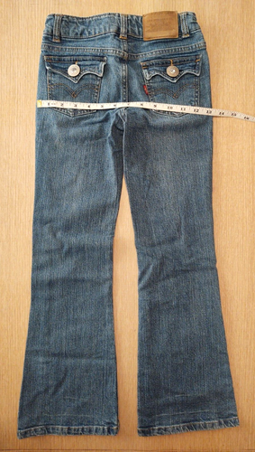 Levi's Girls "Gem Stone Jeans" Flare Jeans Size 8 Reg w/ Bling on Flap Pockets - Picture 3 of 3