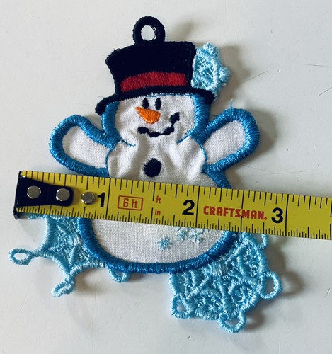 VTG Christmas Handmade embroidered appliqué Set Of 6 Santa, Snowman + For Sewing - Picture 19 of 19