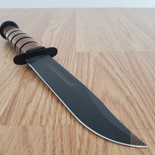 Ka-Bar Operation Fixed Knife 7" 1095 Cro-Van Carbon Steel Blade Leather Handle - Picture 6 of 11