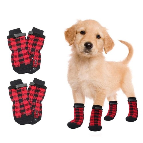 4pcs Paw Protector Dog Socks Outdoor Non Slip Socks For Large Small Pets - Picture 3 of 17