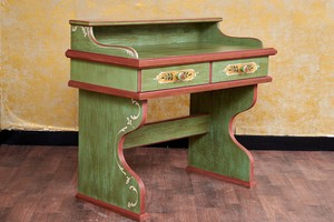 Voglauer Year 1800 Old Green Cottage Desk Secretary Desk Make Up
