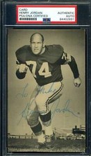 Henry Jordan PSA DNA Coa Signed Rare Packers Photo Autograph
