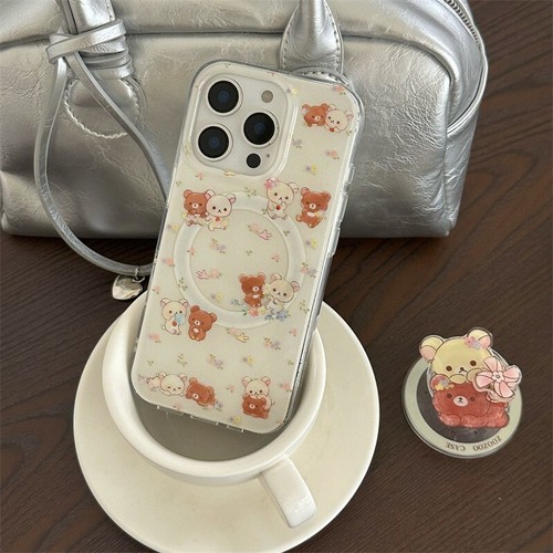 Windmill Rilakkuma Mag Safe Holder Case Cover For iPhone 16 Pro Max 15 14 13 - Afbeelding 12 van 17
