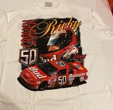 vintage ricky craven budweiser 50 helment white tee shirt LRG