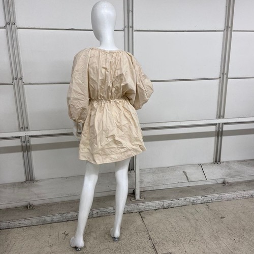 FREE PEOPLE Portia Denim Mini Dress Women's Size S Cream - Picture 3 of 7