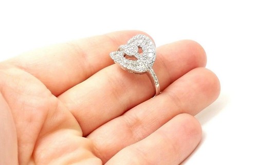 Chic 925 Sterling Silver White Zircon Handmade Women's Ring Size 8.5 USA Seller - Picture 6 of 6
