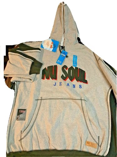 Herren Big & Tall Pull Over NU SOUL Jeans Hoodie Activewear Sweatshirt 3XL - Bild 2 von 4