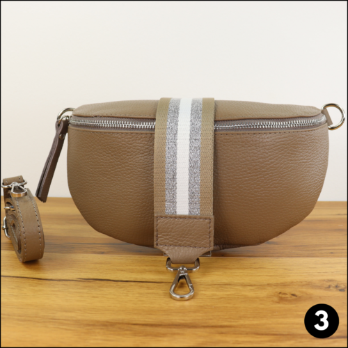 Bandolera, Crossbody Bag Taupe, bandolera de cuero para mujer - Imagen 5 de 9