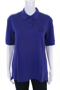 Giorgio-Armani-Womens-Short-Sleeve-Polo-Shirt-Top-Blue-Cotton-Size-10