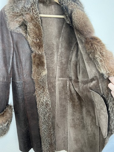 REILLY OLMES GORGEOUS 100% SHEARLING SHEEPSKIN COAT MEDIUM CELTIC VIKING - Picture 10 of 17