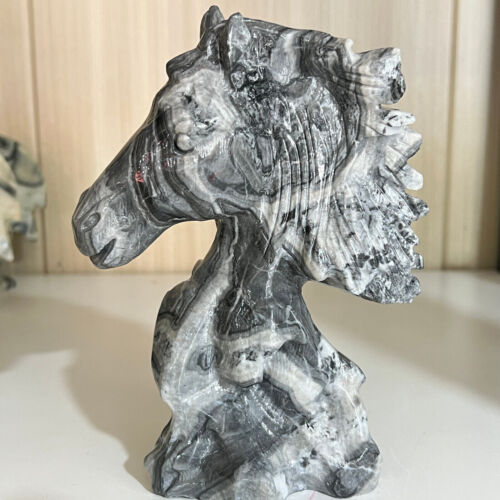 Calavera cabeza de caballo tallada en cuarzo natural PICASSO 3,08 LB CRISTAL CURATIVO 1 PIEZA - Imagen 1 de 13