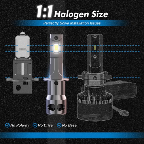 2X H3 LED Fog Light Bulbs 70W 6000K White For Mitsubishi Challenger K7 1998-2024 - Picture 2 of 8