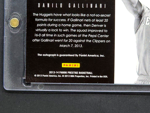 2013 Panini Prestige Bonus Shots Autografo Rosso #70 Danilo Gallinari Auto/25 - Foto 10 di 10