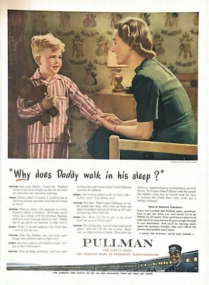 1943 Pullman Triebwagen Vintage Print Werbung WWII Junge Teddybär Papa