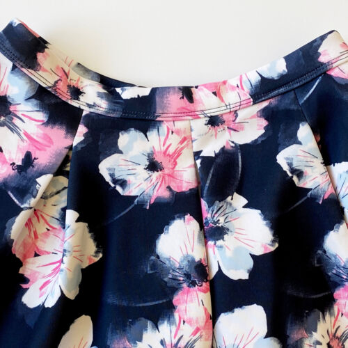 Abercrombie Girls Size 12 Dark Floral Flared Skater Skirt 14” Elastic Waistband - Picture 3 of 5