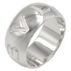 Bvlgari Mono logo Ring 18Kwg White Gold Used Unisex Us size 8.75 #59