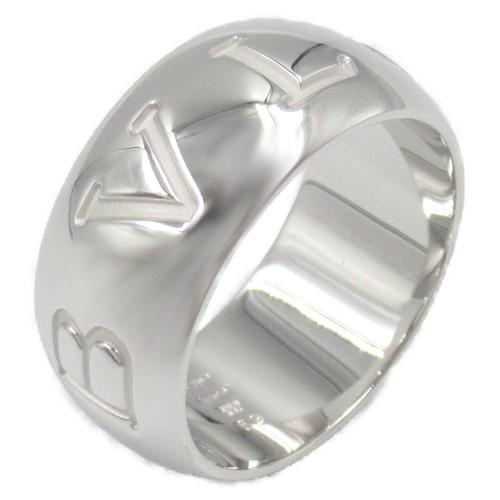 BVLGARI Mono logo Ring 18KWG White Gold Used Unisex US size 8.75 #59