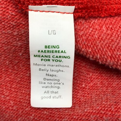 Aerie Women Down To Earth Crew Sweatshirt Oversized Size Large Orange B291 -29 - Picture 7 of 15
