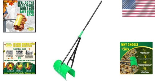 Ergonomic 3-in-1 Garden Leaf Rake with Telescopic Handle for Easy Cleanup - Picture 2 of 10