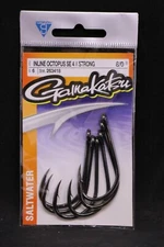 Gamakatsu Octopus Hooks Straight Eye 4X Strong Inline Point - Size 8/0 Pack of 6