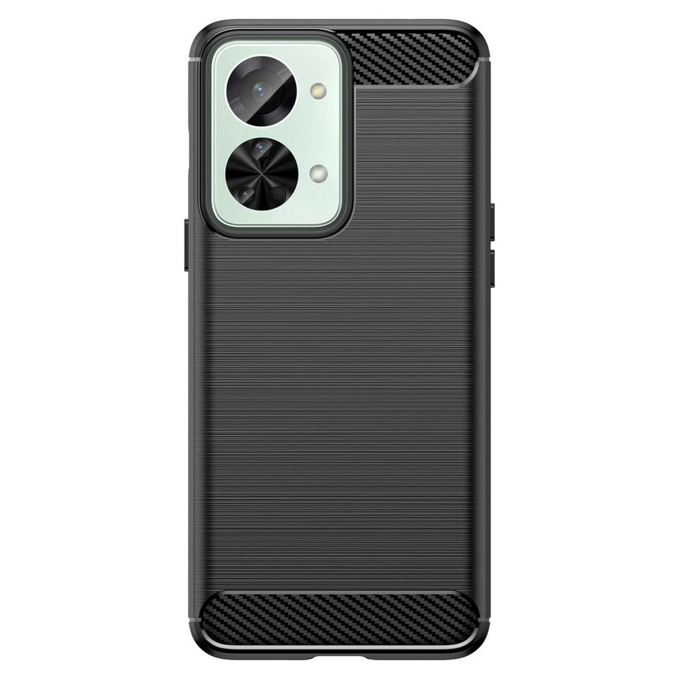 Hülle für OnePlus Nord 2T 5G Handy Cover Silikon Case Tasche Bumper Carbonfarben - Bild 3 von 4