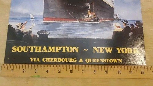 TITANIC Metal Tin Sign 12.5×16 Travel Advertisement White Star Line Ocean Liner - Picture 10 of 11