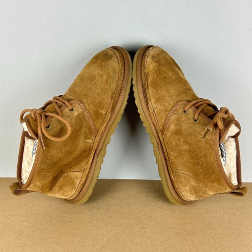 UGG Neumel Suede Chukka Boot Mens 7 Womens 9 Chestnut Tan Shearling Lined - Picture 6 of 20