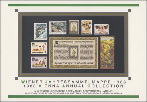 UNO Wien Jahressammelmappe 1988, postfrisch **