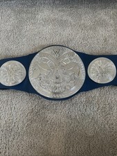 WWE WWF Smackdown World Tag Team Champion Belt Blue 2014 Mattel Kids Replica
