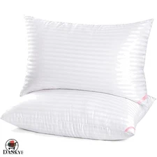Machine Washable Standard Size Bed Pillows 20x26 - Hypoallergenic 2-Pack Comfort