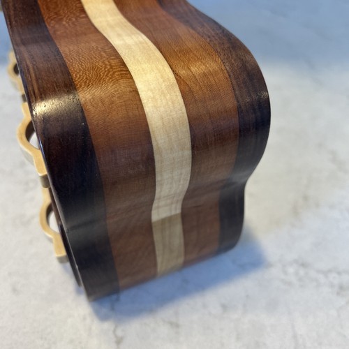 Hand Crafted Curved Box W 3 Different Woods 5 Drawers + 1 Secret Finished Nice! - Picture 8 of 10