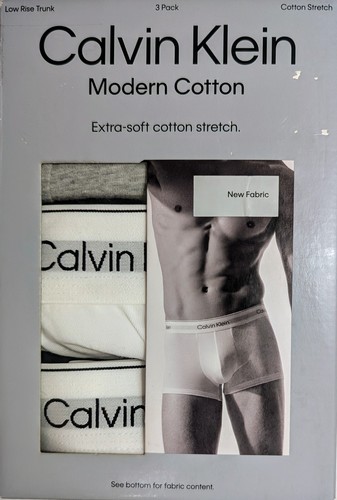 Pack de 3 BAÚL DE TIRO BAJO CALVIN KLEIN MODERNO ALGODÓN ELÁSTICO Suave y Transpirable M