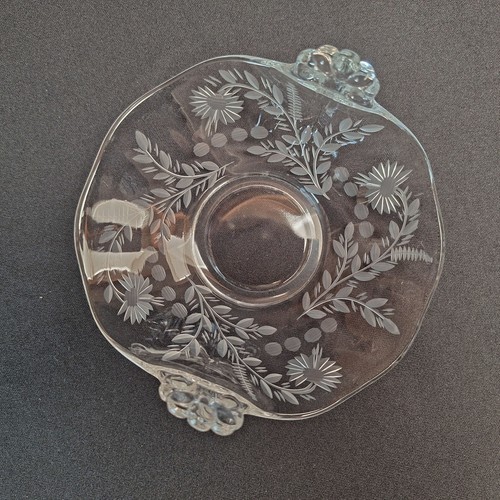 Fostoria Glass #2440 Lafayette Crystal Bon Bon with nice cutting - Bild 2 von 7