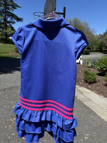 Adidas Girls 4 Blue Quick Dry Tennis Dress - Picture 2 of 3