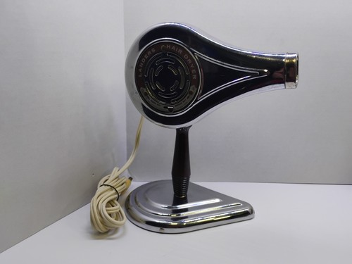 VTG Landers Electric Hair Dryer 9923 Chrome Cold Heat Tested Works W/ Stand - Picture 2 of 14
