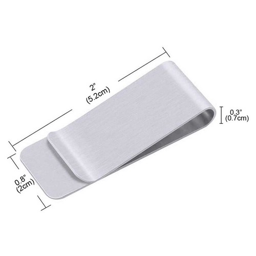 Silver Stainless Steel Money Clip Metal Wallet Credit Card Holder Pocket Holder - Picture 3 of 4