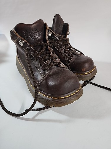 Dr Martens 8542 Brown Leather Chunky Y2K Boots Women’s US Size 6