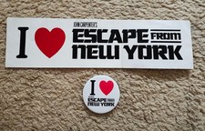 ESCAPE FROM NEW YORK 1981 John Carpenter Promo 3" Pinback Button  Sticker