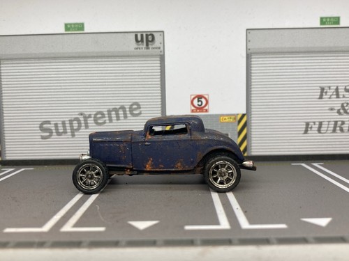 1932 Ford Coupe Hot Rod Rusty Weathered Custom 1/64 Diecast M2 Car Barn Find - Picture 10 of 11