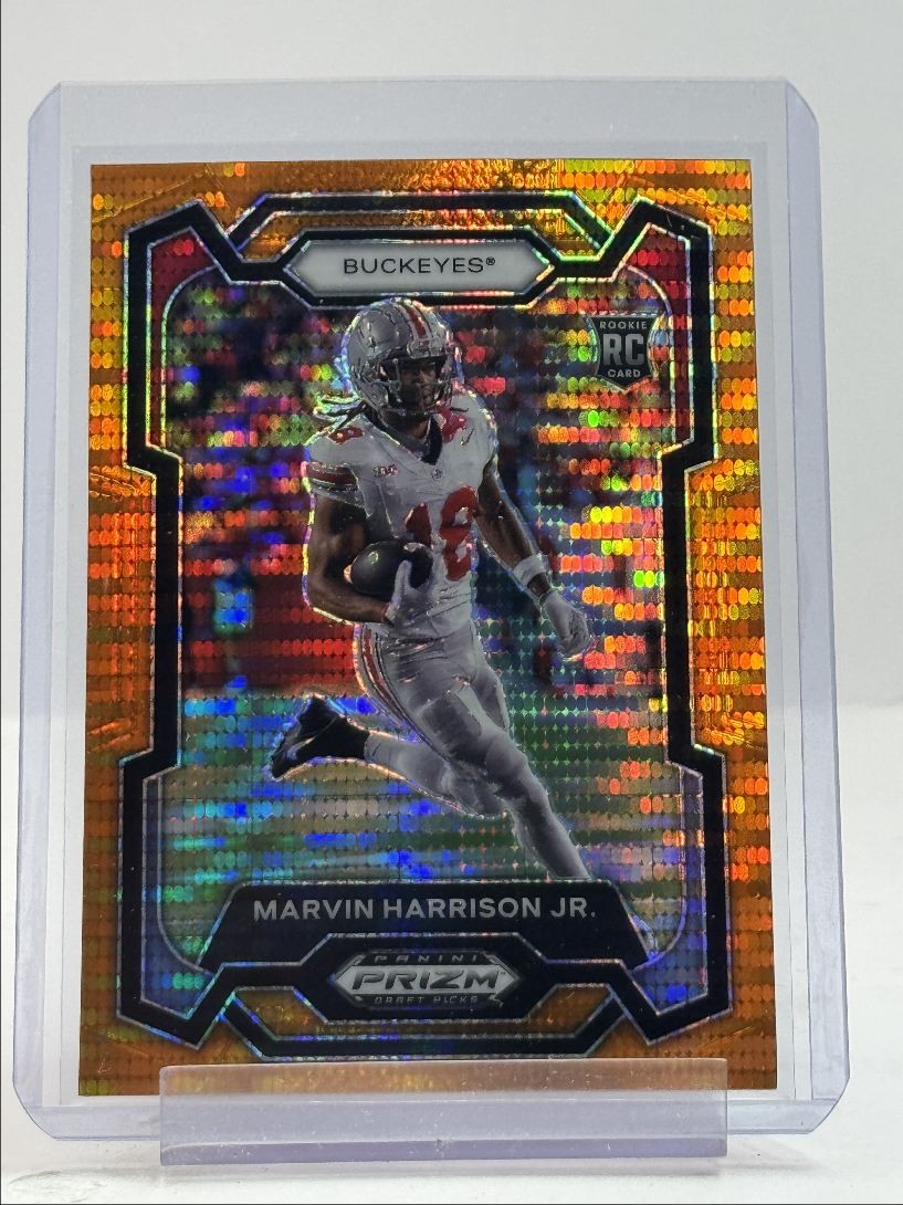 MARVIN HARRISON JR. 2024 PRIZM DRAFT ROOKIE ORANGE PULSAR RC /49 Q2277