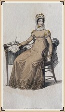 1822 Ackermann's Repository Regency Hand Coloured Fashion Plate Morning Dress