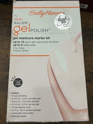 NEW Sally Hansen Salon Gel polish Manicure Kit with LED Lamp SHELL WE DANCE Pink