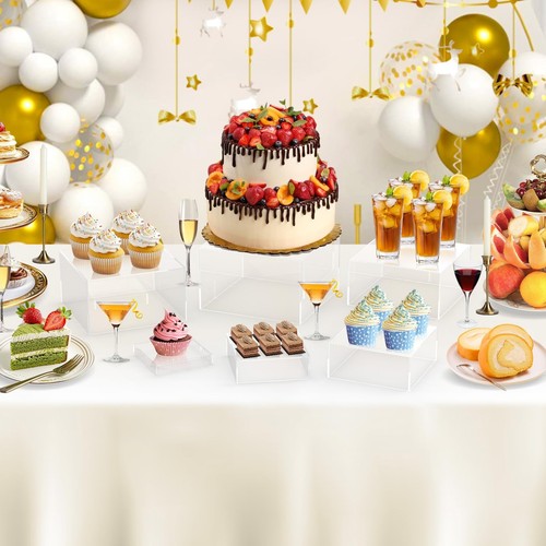 6Pcs Buffet Risers,Food Risers for Buffet Table Display Stand Shelf for Party... - Picture 5 of 7